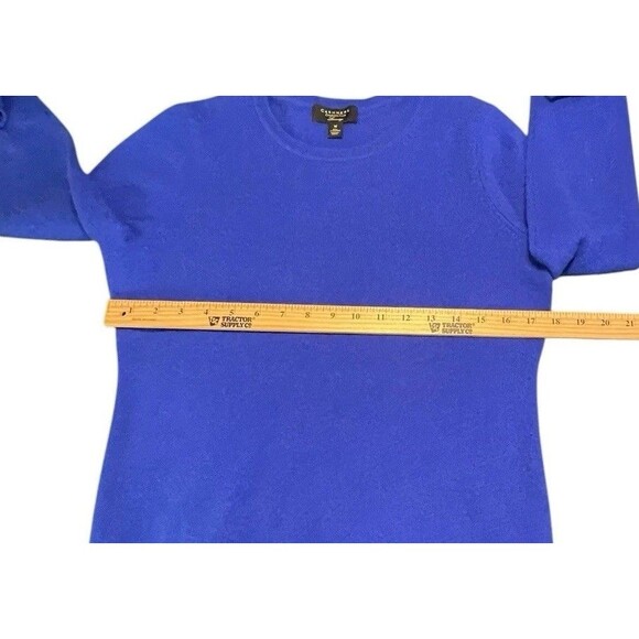 Charter Club Sweater Womens Medium Blue Cashmere crewneck Pullover Soft Luxury - Picture 7 of 9
